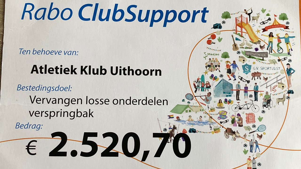 Geweldige Opbrengst Rabo ClubSupport Actie AKU Nieuwe Meerbode